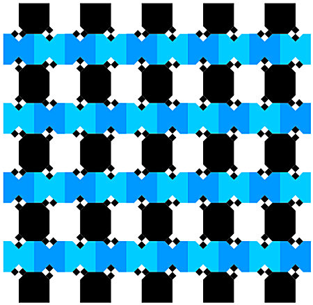 A) Hering illusion. Straight lines appear to be curved outwards