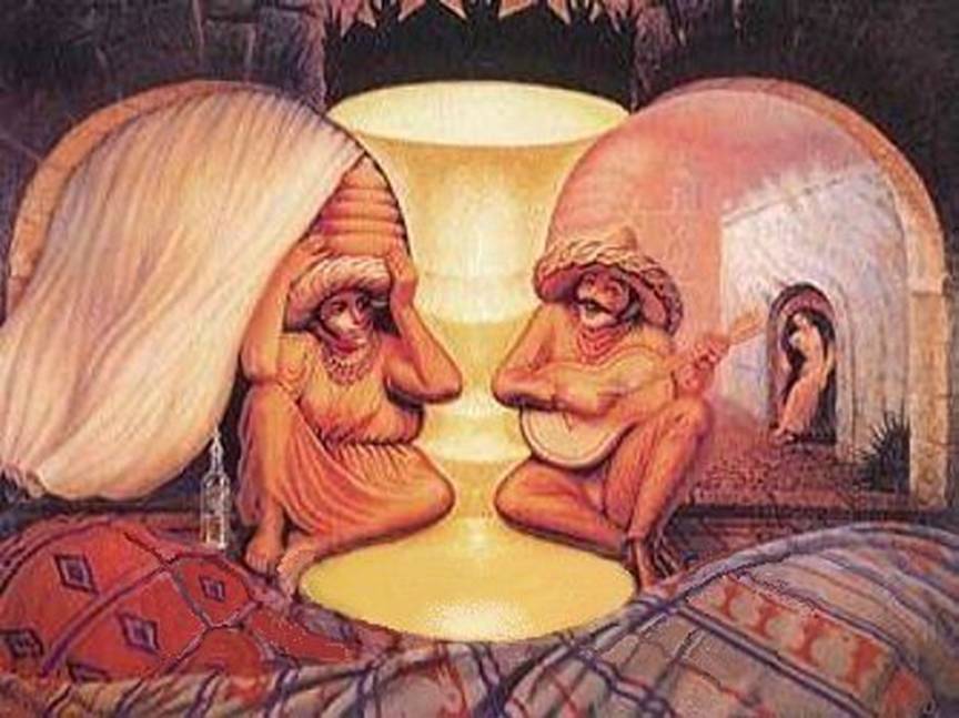 optical illusions faces hidden